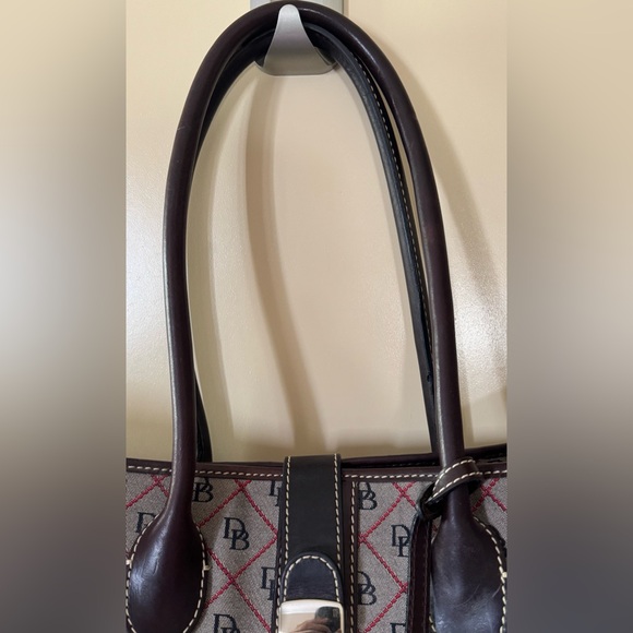 Vintage Dooney & Bourke Large Signature Black And Gray Tote Handbag - Picture 8 of 16